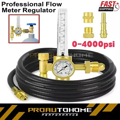 CO2 Argon Flow Meter Gas Regulator Gauge with Gas Hose Mig Tig Welding+Hose US - Image 1 of 4