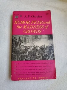 Rumor, Fear And The Madness Of Crowds - J.P. Chaplin Vintage Paperback 1959 - Foto 1 di 10