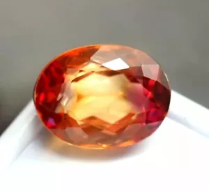 11.80 Ct NATURAL Ceylon PITAMBARI Sapphire Bi-Color Certified Oval Cut GEMSTONE - Picture 1 of 10