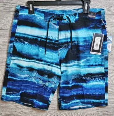 Mens Swim Trunks Board Shorts Sz 34 Rountree & Yorke Blue Waves - Image 1 of 4