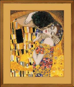 Riolis Counted Cross Stitch Kit The Kiss after G. Klimt's Painting R1170 - Picture 1 of 5