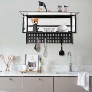 Armario de pared para cocina puerta abatible estante organizador de almacenamiento 55 lb - Imagen 1 de 24