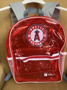 LA ANGELS Baseball MLB Logo Clear Red Backpack …NWOT - Picture 1 of 8