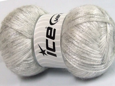 Glam Universe Ice #64571 Starlight plata-blanco gris 100 g 250 yd hilo difuso brillante Foto 1 de 3