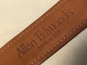Allen Edmonds Blk/Brn Leather side stitch Silver buckle #97007 40Lx1.25T, Sz. 40 - Picture 1 of 5