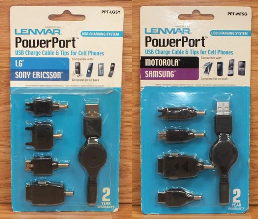 Cable de carga USB Lenmar PowerPoint y puntas para teléfono Motorola, LG, Sony y Samsung Foto 1 de 1