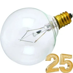 40w Globe Incan Decorative Bulb (2600k) (25-Pack) Clear Candelabra G16.5 - Picture 1 of 5
