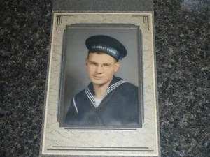 Color Photo Young Man in US Coast Guard Uniform 5" x 7" original folder. - Picture 1 of 6