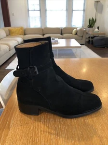 Women’s TOD’S Black Nubuck Leather Block Heel Ankle Boots Size 6. - Picture 1 of 19