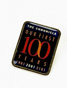 Houston Chronicle Newspaper 100 Years Lapel Hat Pin Commemorative 2001 Employee - Picture 1 of 4