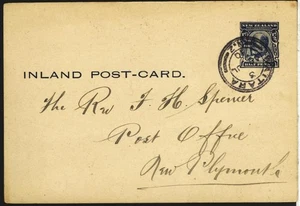 New Zealand WAITARA Edward VII inland postal stationery 1910 - Picture 1 of 1