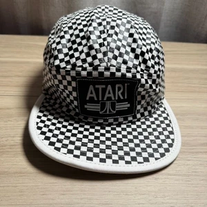 Atari Game Baseball Cap Herren schwarz weiß kariert verstellbarer Riemen hinten Mütze - Bild 1 von 9