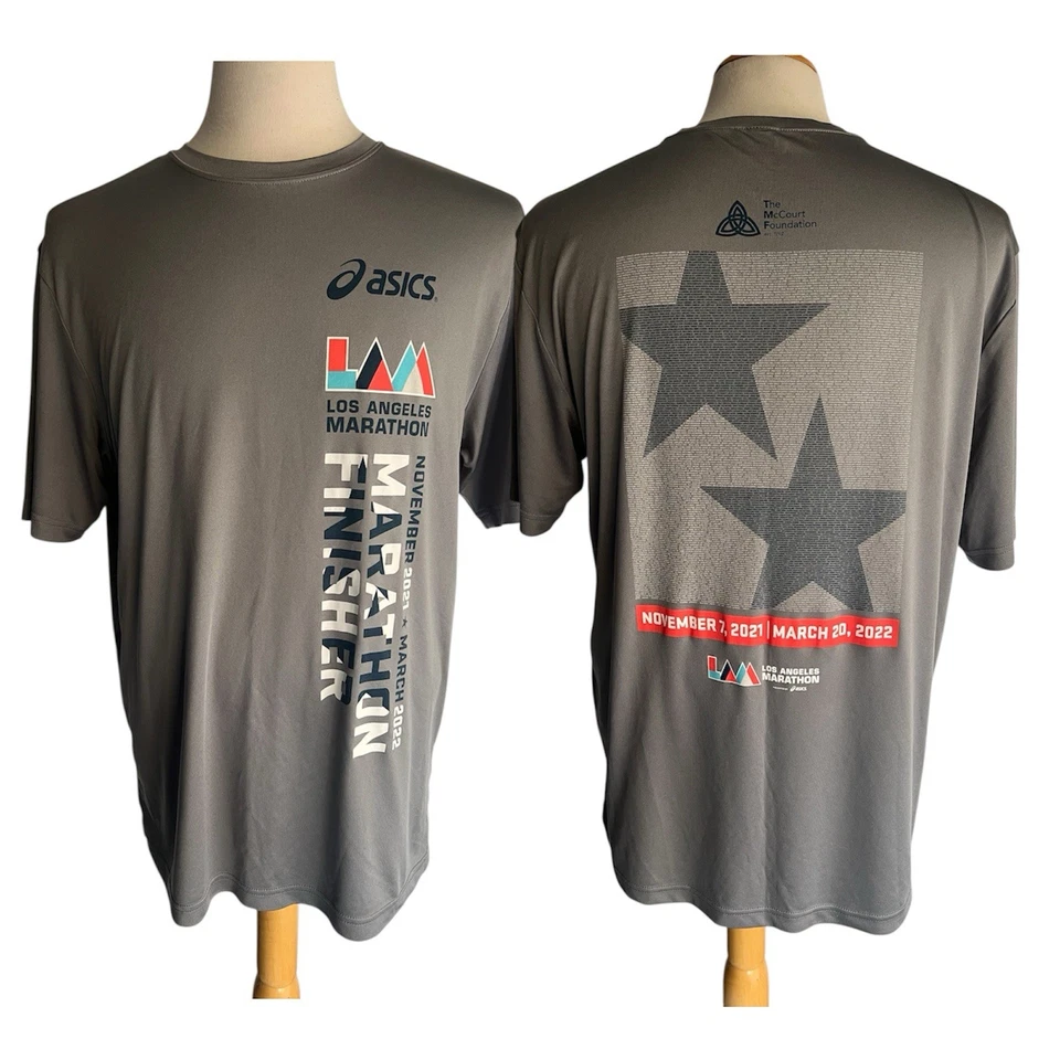 LOS ANGELES MARATHON (2021) Official Unisex FINISHER ASICS T-Shirt Size Large - Image 1 of 4