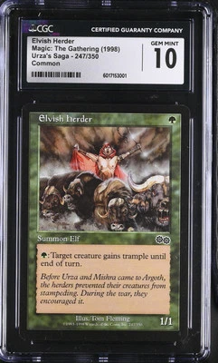 ELVISH HERDER Urza's Saga CGC 10 Gem Mint Vintage MTG [Nostalgium] - Image 1 of 2