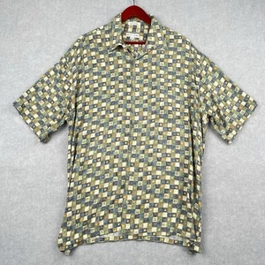 Pierre Cardin Rayon Shirt XL Vintage 90s Geometric Pattern Short Sleeve Korea - Picture 1 of 8