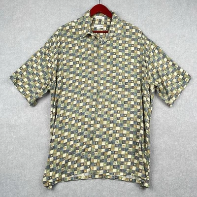 Pierre Cardin Rayon Shirt XL Vintage 90s Geometric Pattern Short Sleeve Korea - Image 1 of 4