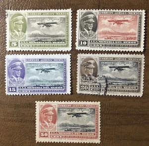 Mexico Stamps C5-C9 Used And Mint Hinged - Picture 1 of 2