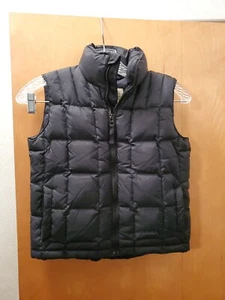 Cabelas GOOSE DOWN PUFFER Quilted Vest Youth S/P Black Full Zip - Picture 1 of 4