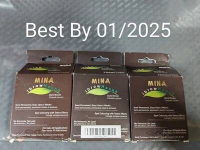 3  Mina ibrow Dark Brown Natural Spot Coloring Brow Powder 3 Sachets Each #Z3 - Image 1 of 2
