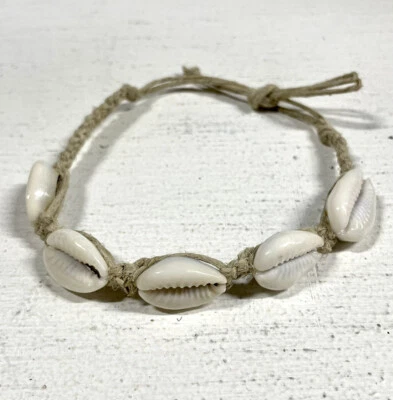 Hemp Cowrie Shell Braided Anklet/Bracelet - Изображение 1 из 2