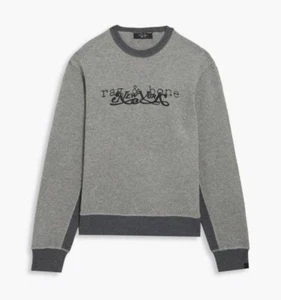 Rag & Bone Men's Gray New York Printed Wool Sweater Sz M NWT $350 - Picture 1 of 6