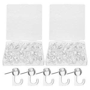 100 Pcs Hook up Office Household Thumb Tacks Push Pin Hooks Decorative - Picture 1 of 12