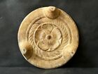 VINTAGE HAND CARVED FLORAL BREAD CHAPATI ROLLING OLD MARBLE STONE PLATE/BASE