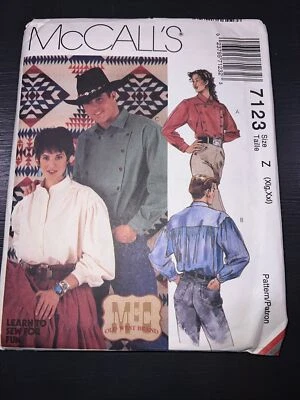 Vintage McCall's Pattern 7123 - Misses' & Men's Shirts Sz XL-XXL - Image 1 of 4