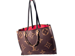Louis Vuitton Reverse Giant Monogram Onthego GM Brown Leather Tote Handbag - Picture 1 of 14