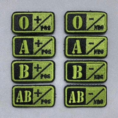 blood type patch solon green black embroidered military tactical badge kit cloth - Image 1 of 4