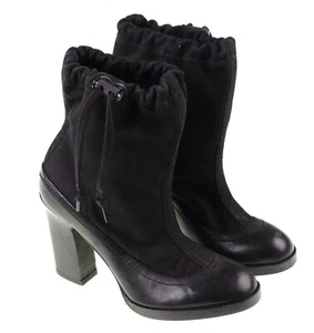 NEW Rag & Bone Holt Slouchy Black Suede Drawstring Toggle Ankle Boots 35 / 5 - Picture 1 of 6