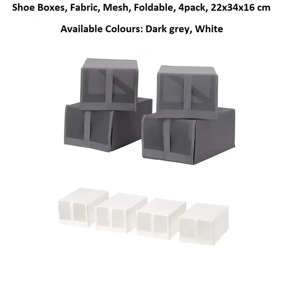 4x IKEA Shoe Box Boots Storage Organizer Stackable & Foldable Zipper Mesh Boxes - Image 1 of 1