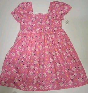 Barbie  Girls Pink Floral Dress Party Casual Size XL (14) 100% Cotton.  NEW  - Picture 1 of 9