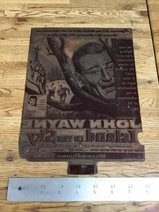 1953 Island In Sky - JOHN WAYNE - Copper Letter Press Printing Block Plate -M3.5 - Bild 1 von 4
