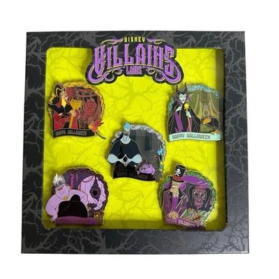 Disney Halloween Villains Lairs 5 Pin Box Set LE 1500 Ursula Hades Maleficent - Image 1 of 4