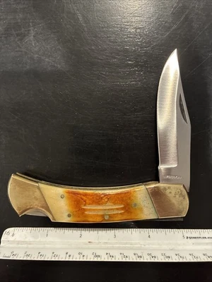 Vintage SINGLE FOLDING BLADE POCKET KNIFE 9” PAKISTAN STAINLESS Bone HANDLE - Image 1 of 4