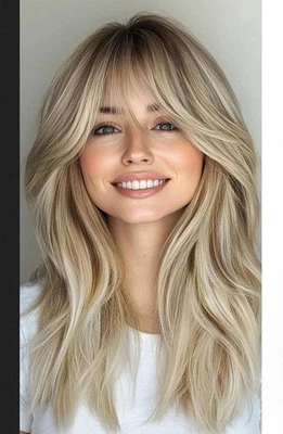 Pelucas rubias marrones resaltadas con flequillo peluca 100 % cabello humano peluca frontal de encaje 13x4 Foto 1 de 3