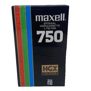 Vintage Maxell Betamax Epitaxial Videocassette L-750 HGX New Sealed Blank - Picture 1 of 3