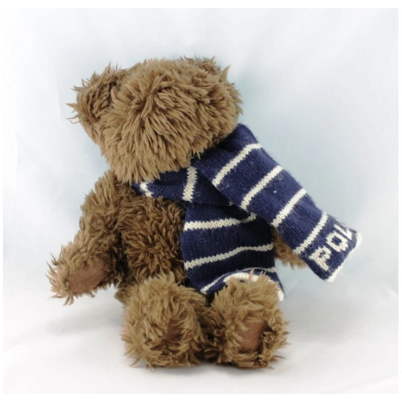 Doudou ours brun écharpe bleu Polo RALPH LAUREN  - 13818 - Photo 1/1
