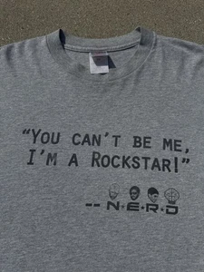 Vintage 90s Nerd I’m A Rockstar Pharrell Williams Rap Tee T-Shirt Size XL - Picture 1 of 6
