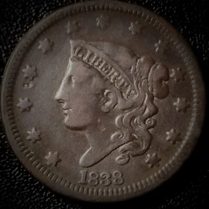 Centavo grande 1838 - Cabeza de corona, reverso rayado - 1C - Imagen 1 de 2