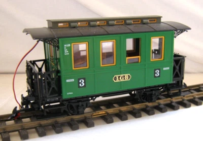 G SCALE - LGB Green 3rd Class Passenger Coach Car 3010 with LGB Light - RARE - Image 1 of 4