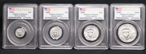 PCGS 2008 Platinum First Strike Statue Of Liberty MS70 Set $10, $25, $50 & $100 - Picture 1 of 8
