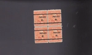 BLOQUE DE PLACAS DE SELLO DE SOBREIMPRESIÓN DE SOBREIMPRESIÓN DE GARFIELD PORTLAND, PRESIDENTE PRINCIPAL 6C 1927 DE EE. UU. - Imagen 1 de 2