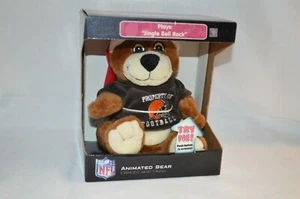 NFL Football Animated DANCING SINING Bear Cleveland BROWNS Jingle Bell Rock NEU - Bild 1 von 4