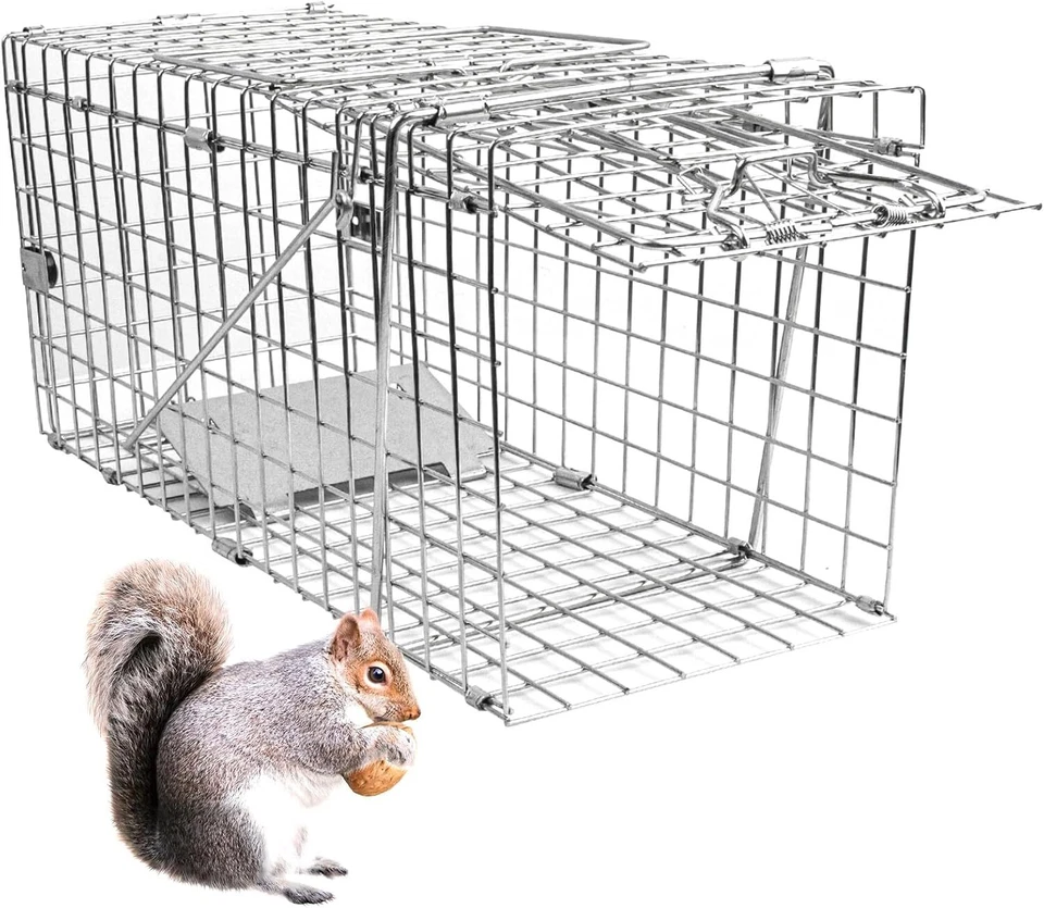 17.3" Heavy Duty Squirrel Trap Folding Live Small Animal EP-SSL4420 Silver