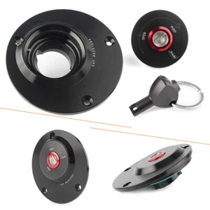 Black Fuel Filler Cover Gas Tank Cap w/Key For Yamaha FZ1 FZ6 YZF600 1000 R1 R6 - Picture 1 of 12