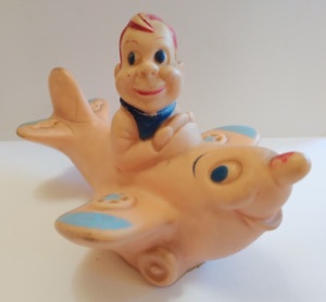 VINTAGE HOWDY DOODY STAHLWOOD AIRPLANE PILOT RUBBER SQUEAKY TOY