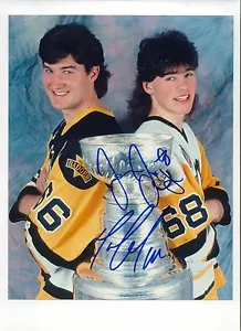 PITTSBURGH PENGUINS Lemieux & Jagr w/Stanley Cup, 8x10 Auto. Photo, w/COA, Mint - Picture 1 of 1