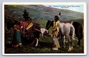 K6/ Native American Indian Postcard c1910 Chief Three Bears Blackfeet? 46 - Picture 1 of 4